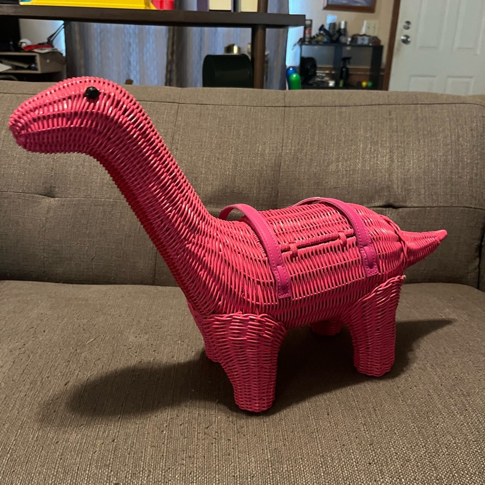 Pink Brontosaurus Wicker Darling Purse